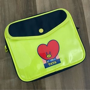BT21 Line Friends BTS Official Tata Neon Zip Makeup Bag